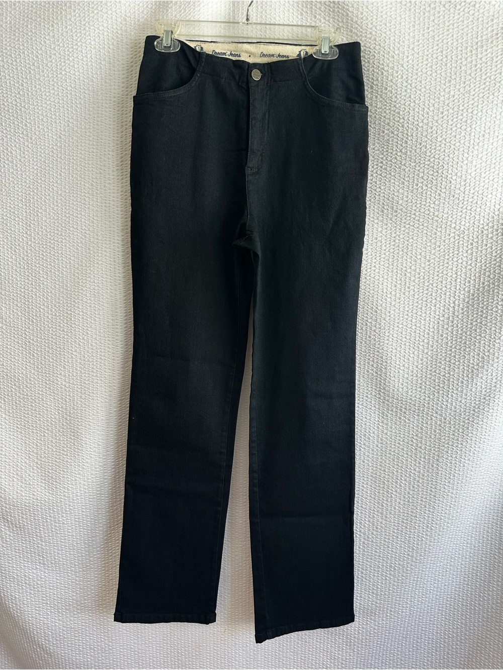 Quaker Factory Dream Jeans Women’s Black High Waisted Straight Leg Jeans Size:8